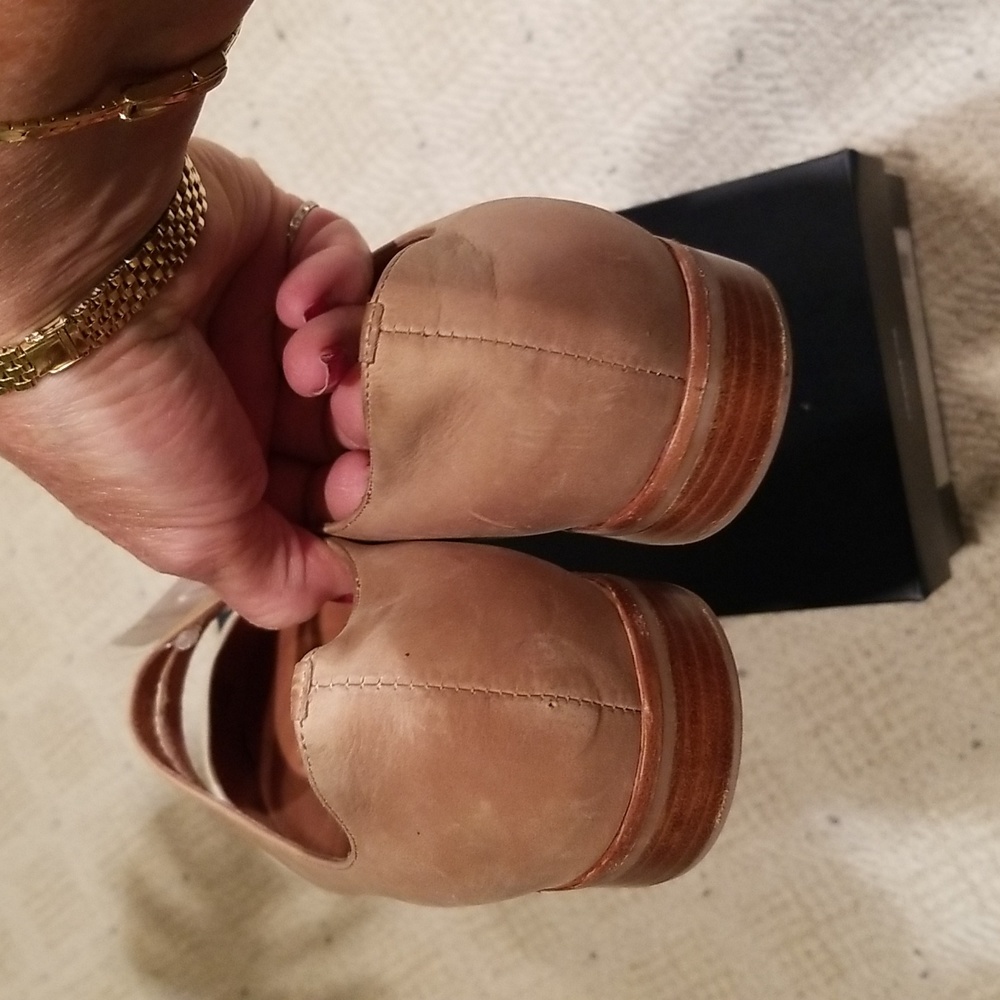Two Toned Leather Jeffrey Campbell Deposit Flats Colorblock Retro Shoes - Picture 8 of 9